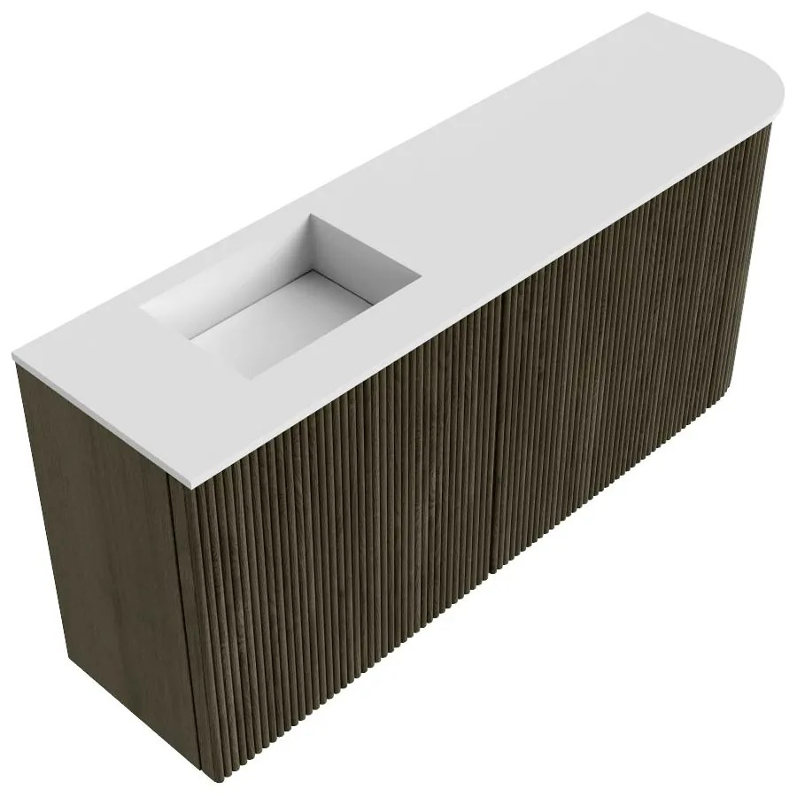 Mondiaz Joya 90cm toiletmeubel ronding rechts shadow met wastafel faye links 1 kraangat talc