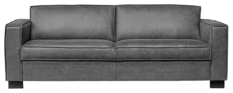 3-zits bank Shuffle | lederlook Missouri antraciet 02 | 1,85 mtr breed