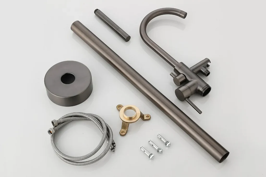 Saniclear Iron vrijstaande badkraan verouderd ijzer - gunmetal