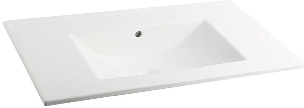 Muebles Raya badmeubel ribbelfront 100cm macchiato met witte wastafel zonder kraangat