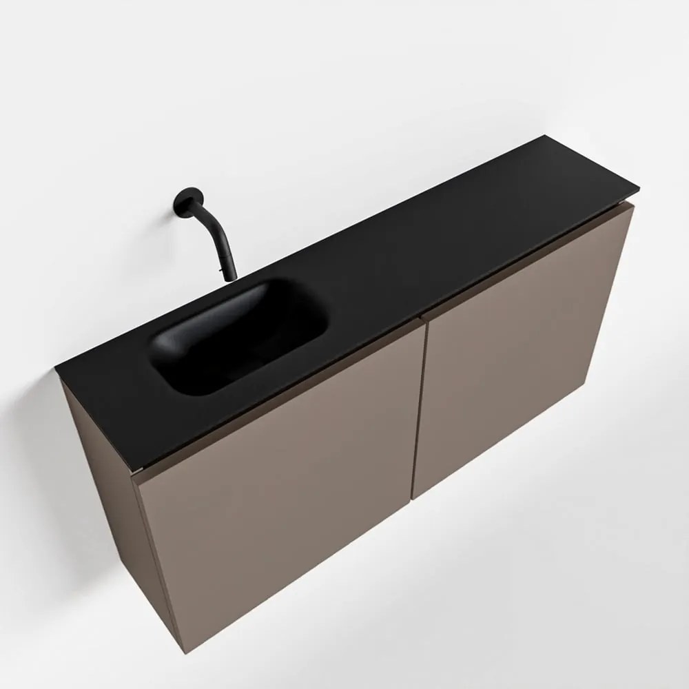Mondiaz Ture 100cm toiletmeubel smoke met wastafel urban links geen kraangat