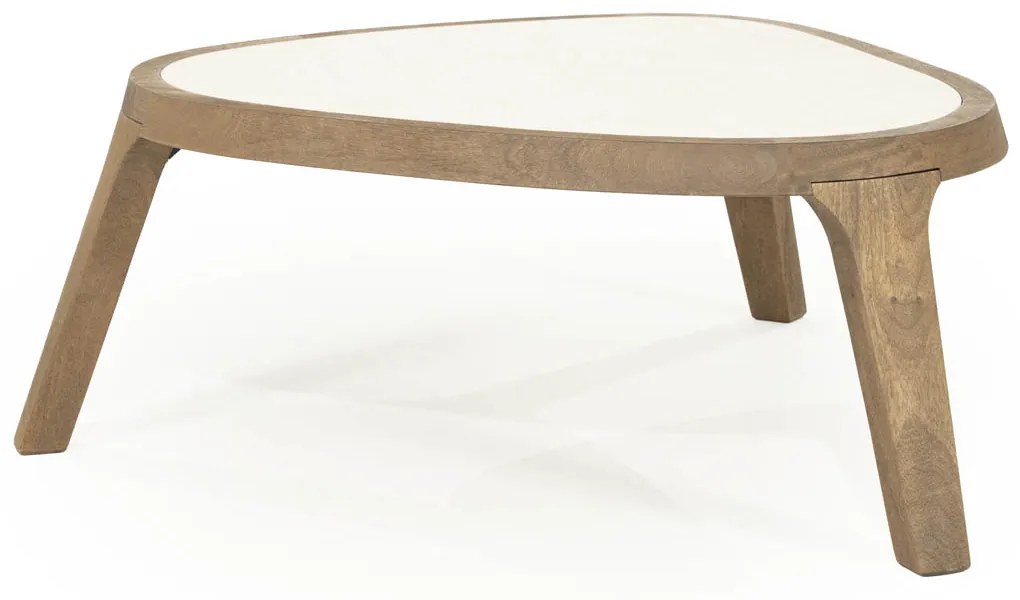 Eleonora Fred Salontafel Hout Met Marmer 75x64 Cm - 75 X 64cm.
