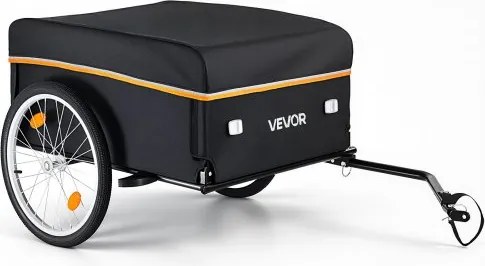 VEVOR Fietsaanhanger, opvouwbare transportaanhanger 59 kg, koolstofstaal en 600D Oxford, met regenhoes, dissel en 4 reflectoren, voor wielen van 22-28 inch, fietskar voor transport