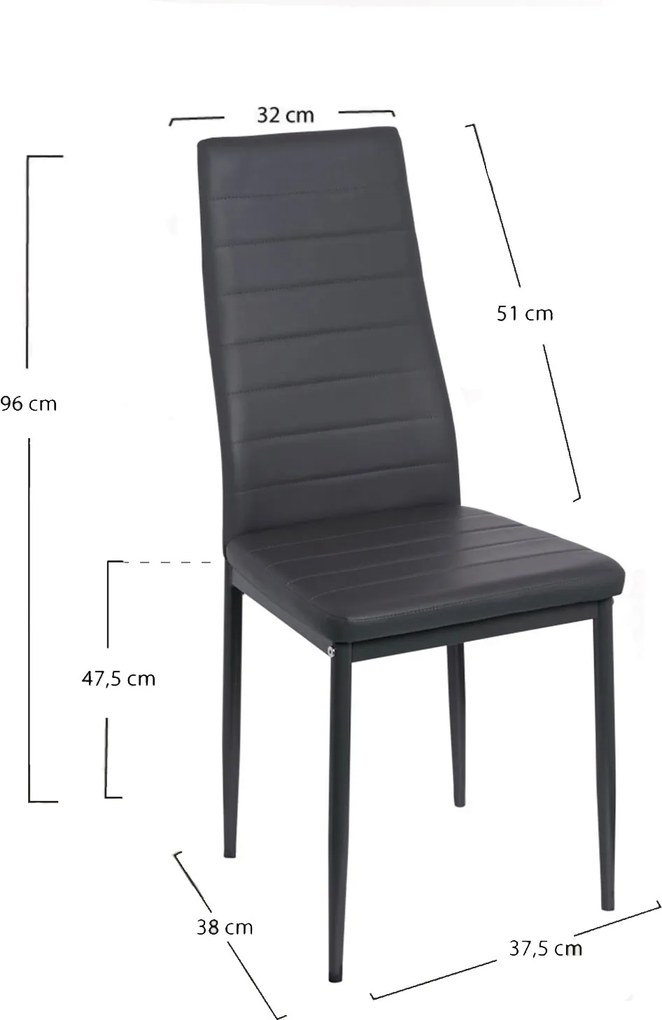 Set 4 Lauter Kunstlederen Stoelen