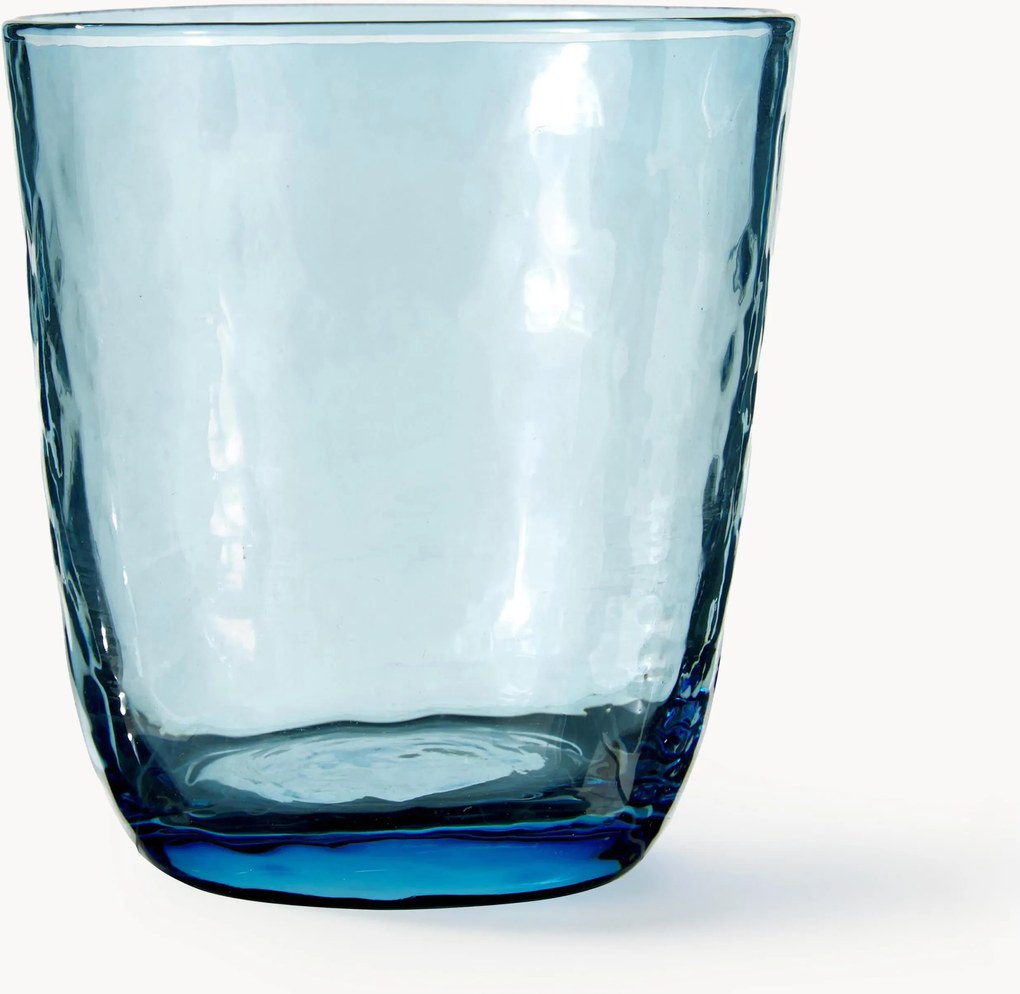 Mondgeblazen waterglazen Hammered, 4-delig