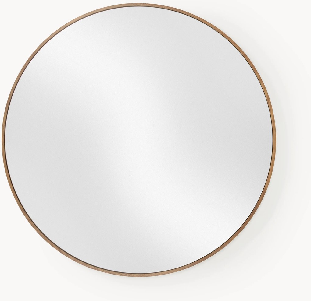 Ronde wandspiegel Avery met eikenhouten lijst