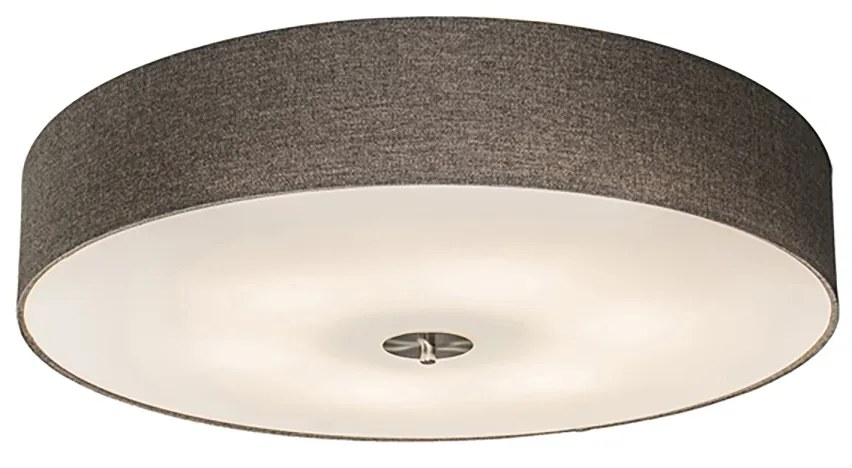 Stoffen Smart plafondlamp met dimmer taupe 70 cm incl. 6 Wifi A60 - Drum Jute Modern, Landelijk / Rustiek E27 rond Binnenverlichting Lamp