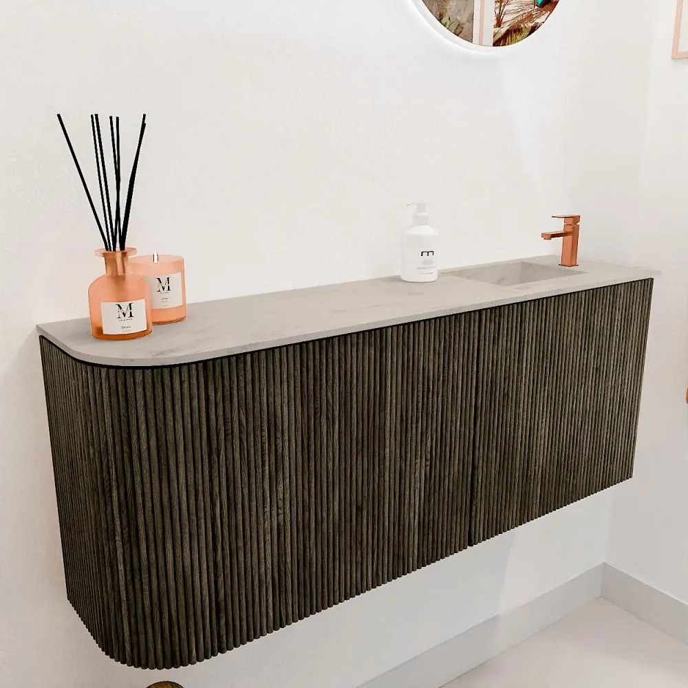 Mondiaz Joya DLux 100cm toiletmeubel ronding links shadow met wastafel faye rechts 1 kraangat opalo