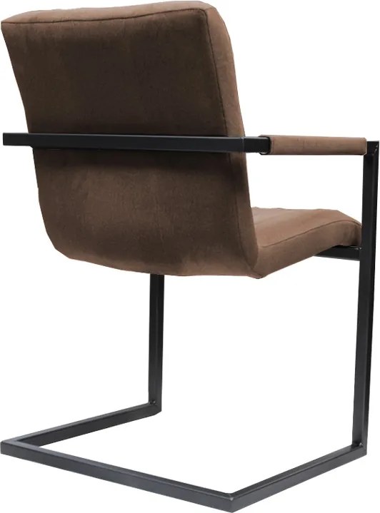 Eetkamerstoel - Lara met leuning - stof Element grijsbruin 05