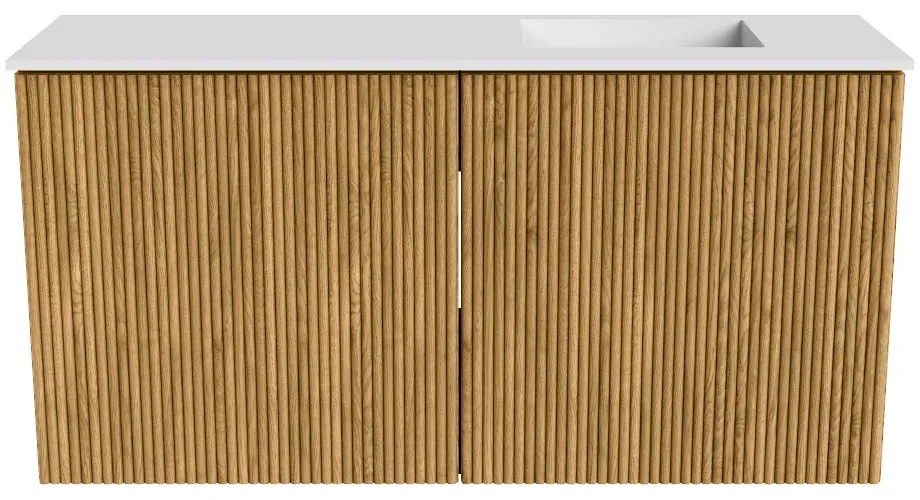 Mondiaz Joya 80cm toiletmeubel oak met wastafel faye rechts zonder kraangat talc