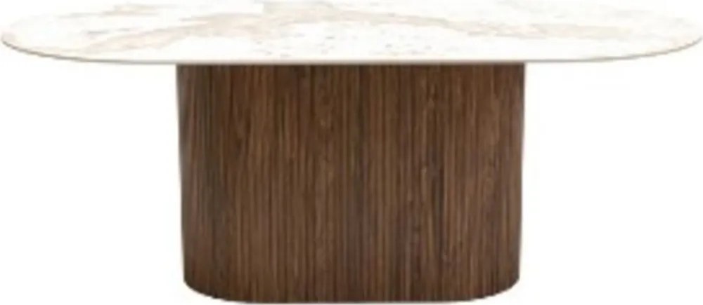 Marmere Ovale Eettafel 240 - 240 X 100cm.