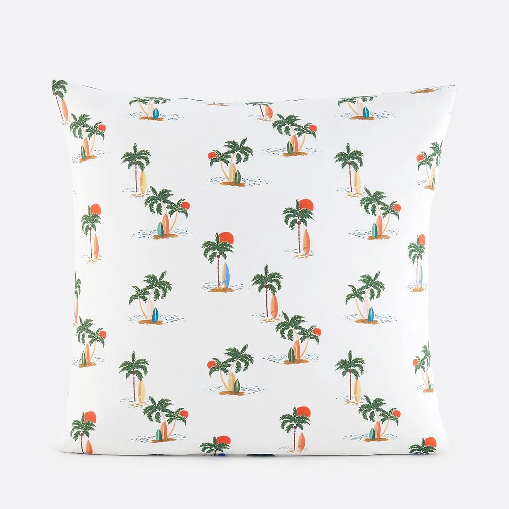 Kussensloop voor kinderen in 50% gerecycled katoen, palmboomprint, TAPAHI
