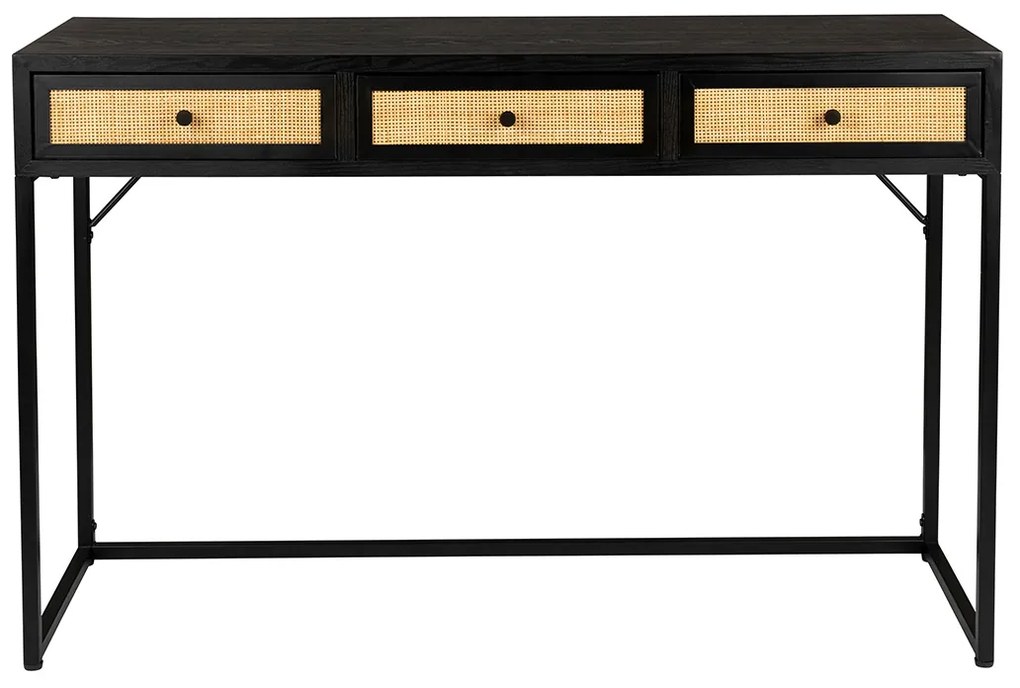 Japandi Kaptafel Met Rotan Lades - 120 X 40cm.