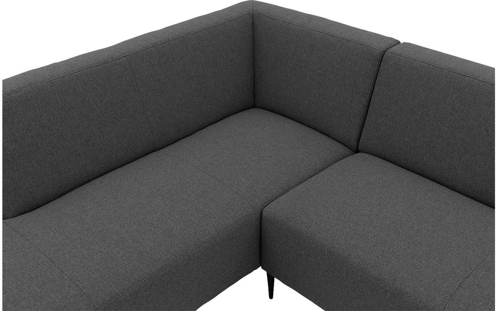 Goossens  Key West grijs, stof, 2,5-zits, modern design met ligelement links