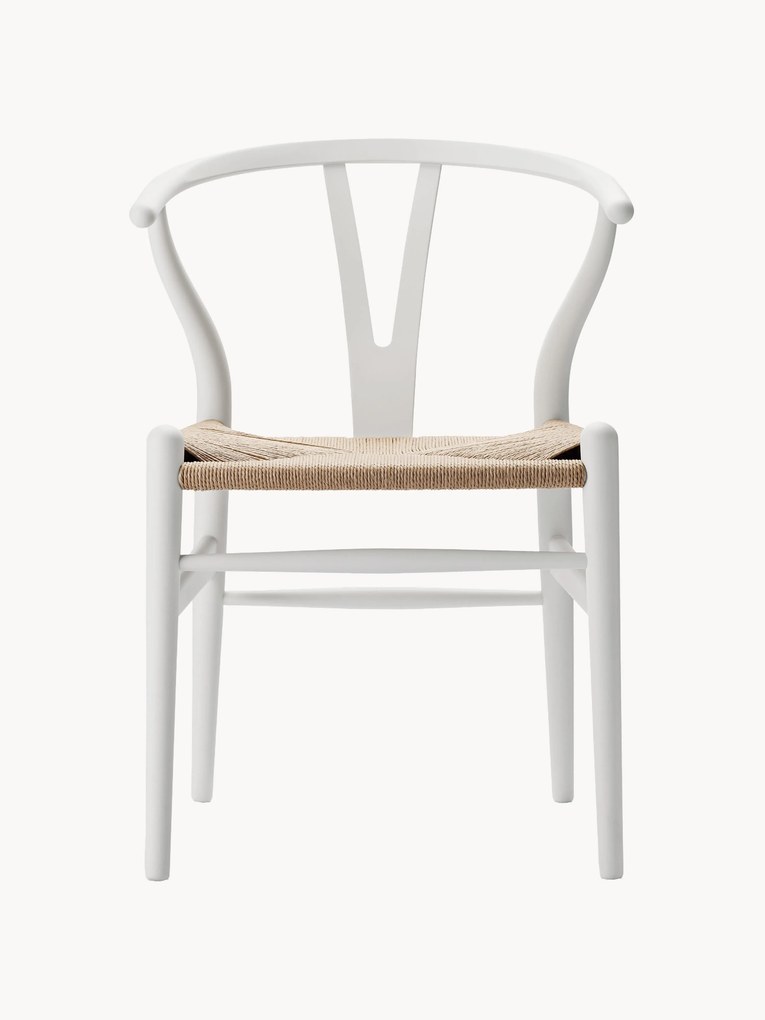 Houten stoel CH24 Wishbone Chair met handgevlochten zitvlak