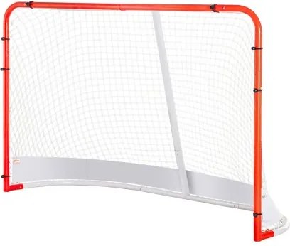 VEVOR Hockeydoel Streethockeynet, Streethockeydoel Hockeynet, 183 x 64 x 122 cm Hockeytrainingsdoelenset, Officieel professioneel indoor/outdoor hockeydoel van stalen buizen met net, wit/rood, training