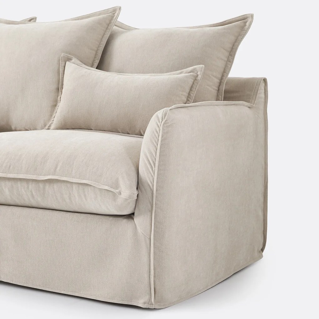 Hoekbank links, afneembare hoes, 4 zits, in gevlekt polyester, ODNA