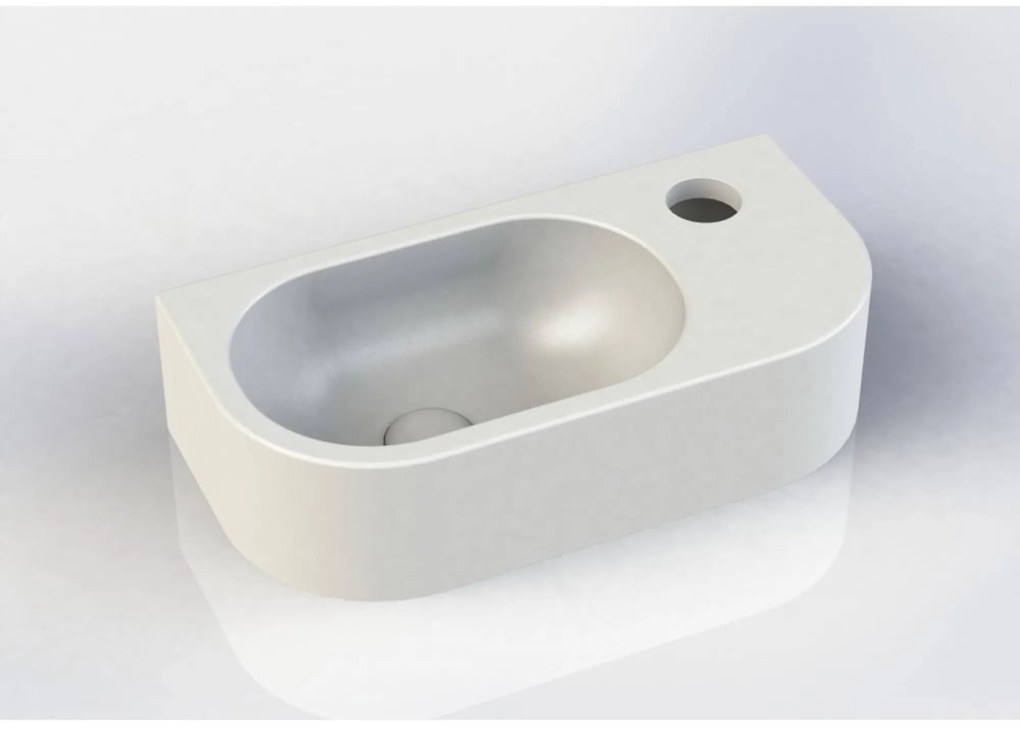 Beaux Nantes fontein afgerond rechts 40x20x10cm mat wit