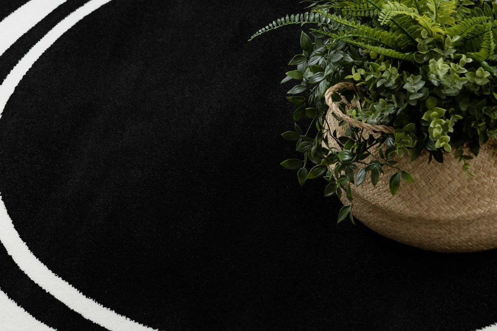 Tapijt HAMPTON Border rond kader zwart