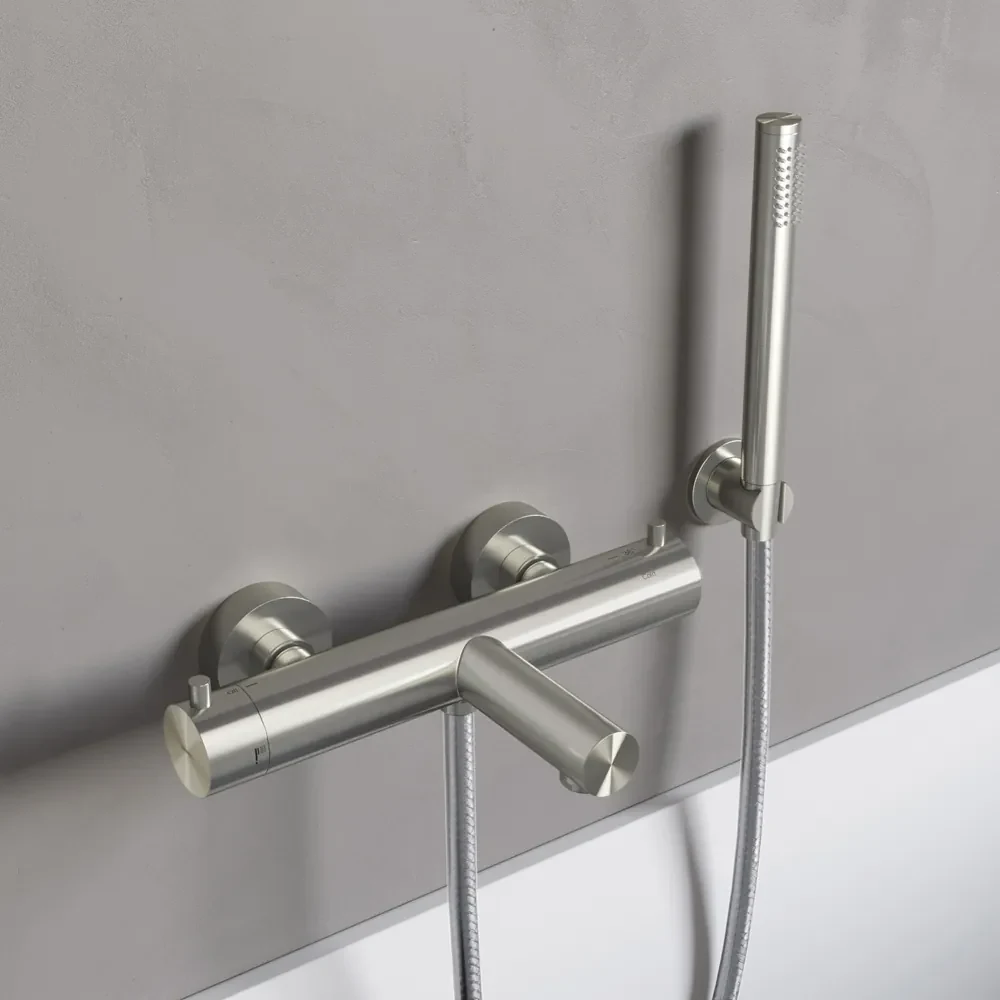 Hotbath Archie thermostatische vrijstaande badmengkraan RVS