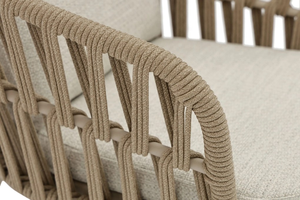 Tuinset Ronde Tuintafel 4 personen 140 cm Rope Zand/Beige Coco Elara/Trino