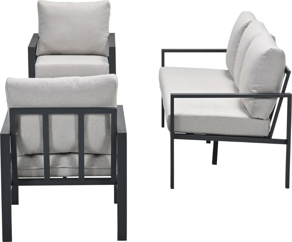 Garden Impressions Durban loungeset 4-delig - donker grijs - desert sand