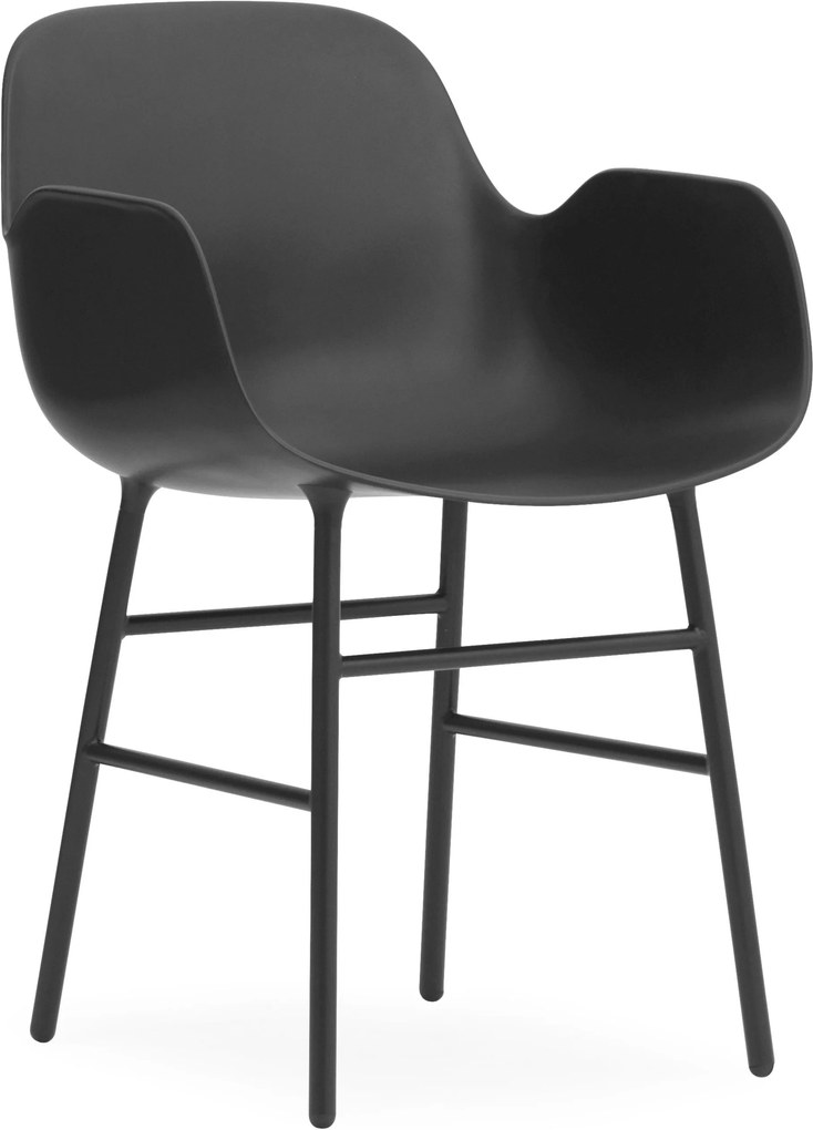 Normann Copenhagen Form Armchair stoel met stalen onderstel zwart