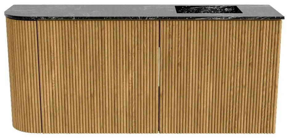 Mondiaz Joya DLux 90cm toiletmeubel ronding links oak met wastafel faye rechts zonder kraangat lava