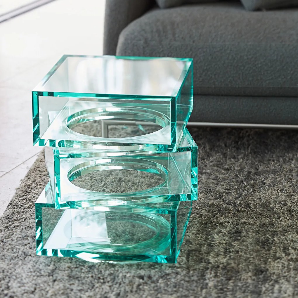 Bijzettafel in acryl kubussen, Akrili.