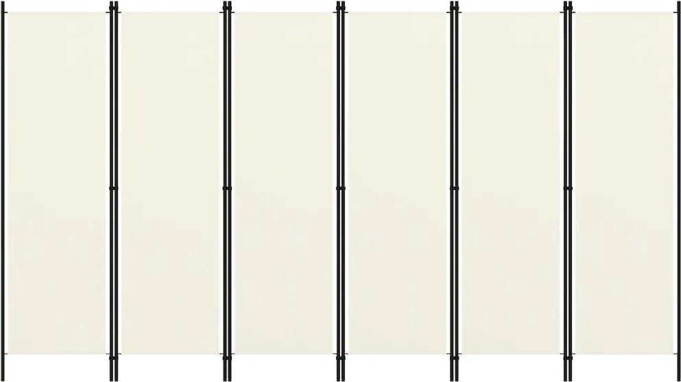 Kamerscherm met 6 panelen 300x180 cm crèmewit