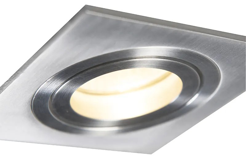 Set van 6 Inbouwspot staal kantelbaar - Lock 1 GU10 Binnenverlichting Lamp