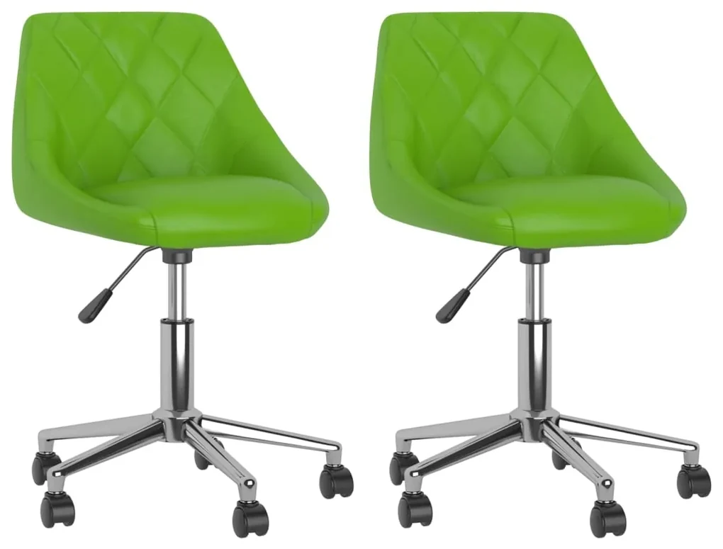 vidaXL Eetkamerstoelen draaibaar 2 st kunstleer groen
