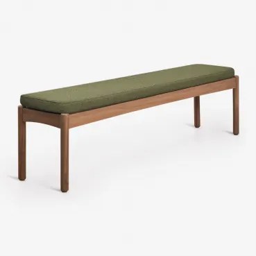 180 Cm Bank Van Acaciahout Karvia Acacia Bruin & Bouclé Saliegroen - Sklum