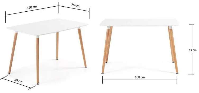 Kave Home Wad Eettafel Scandinavisch 120 Cm