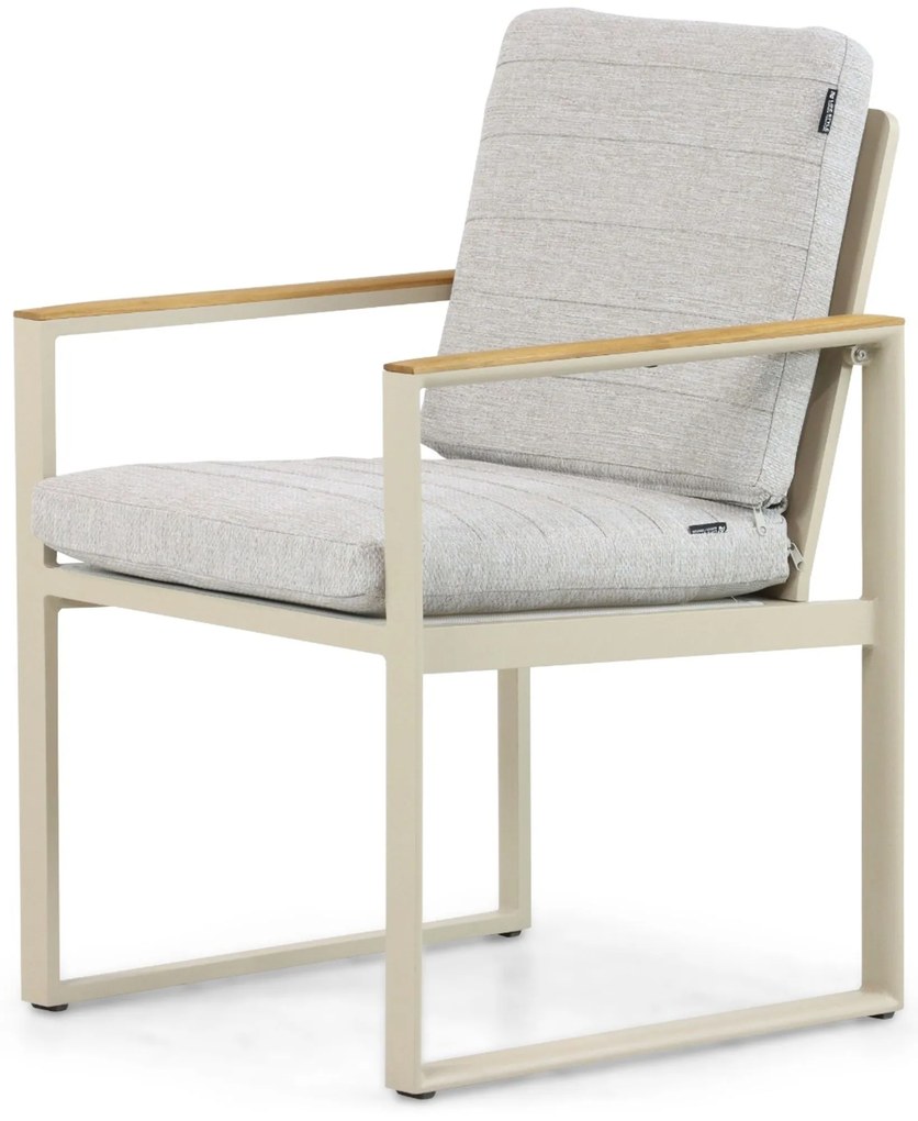 Tuinstoel Aluminium/Teak Taupe-naturel-bruin Lifestyle Garden Furniture Faro