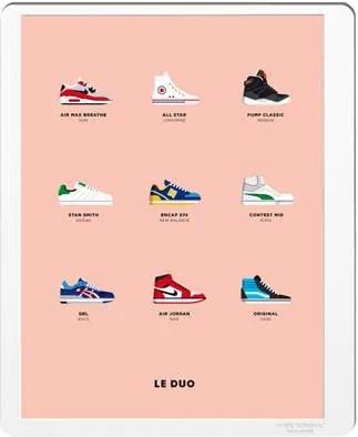 Le Duo Sneakers Poster 40 x 50 cm