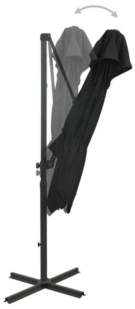vidaXL Zweefparasol met dubbel dak 250x250 cm zwart