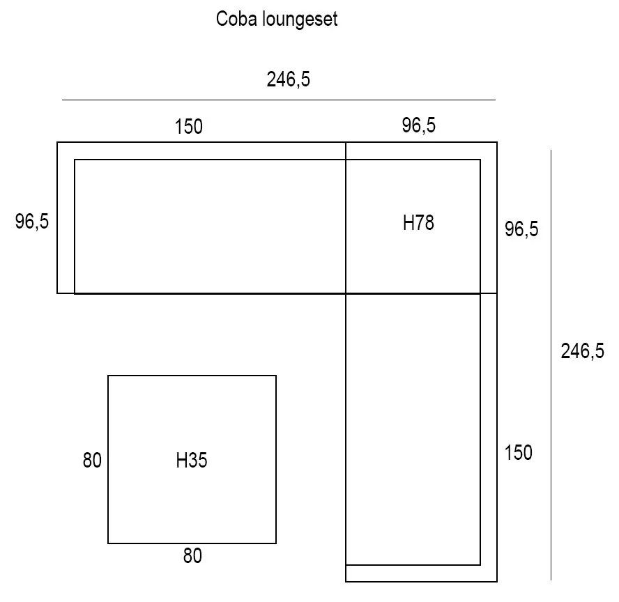 Garden Impressions Coba loungeset 4-delig - donker grijs