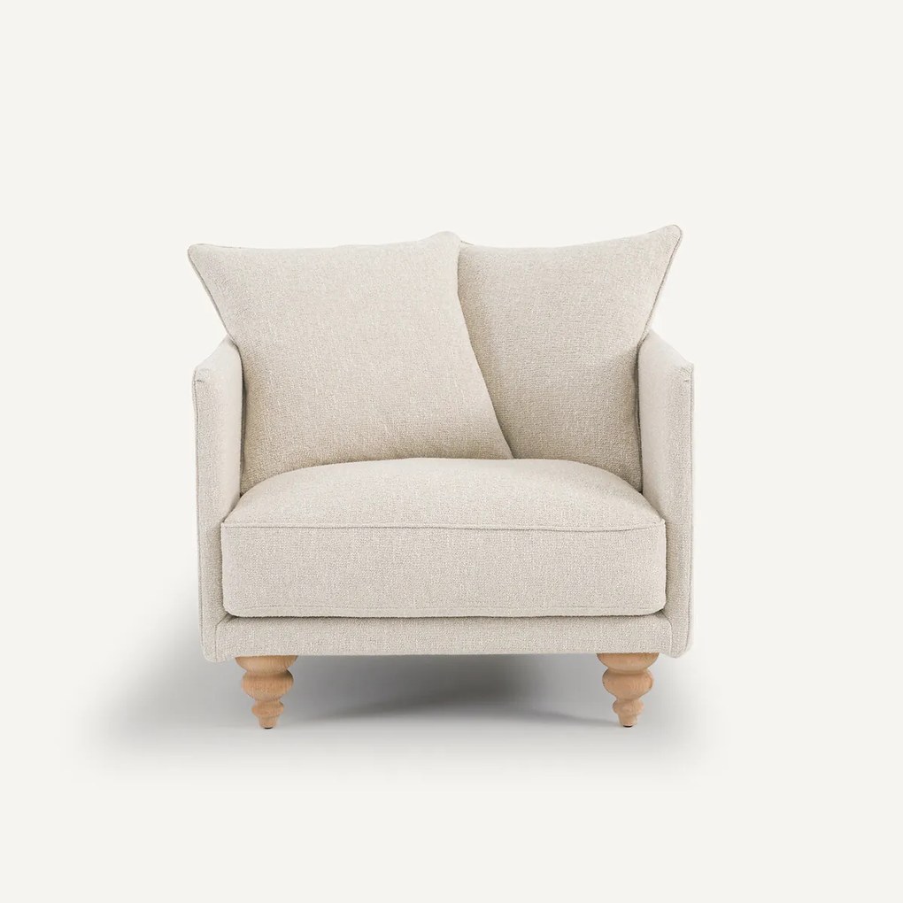 Fauteuil in bouclé stof, Lazare