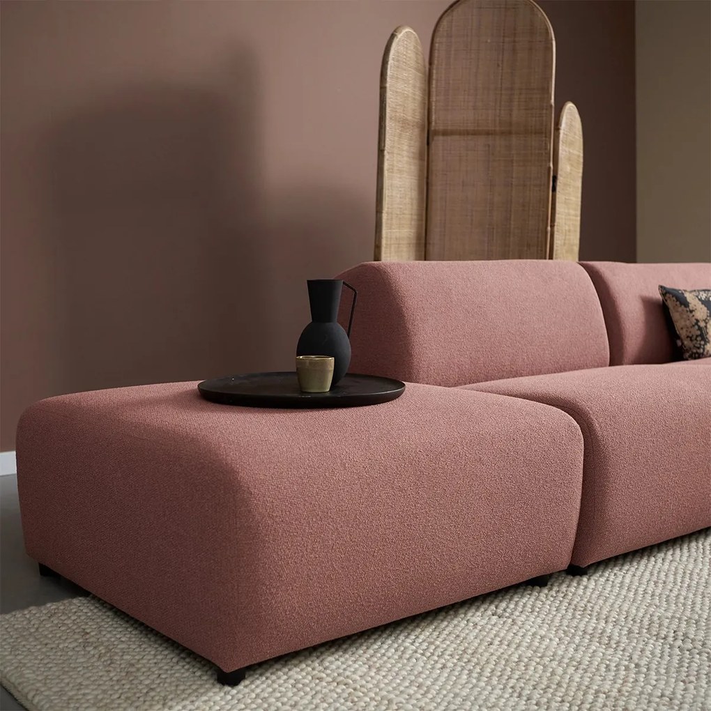Rechte Bank Met Hocker Links Terracotta Roze
