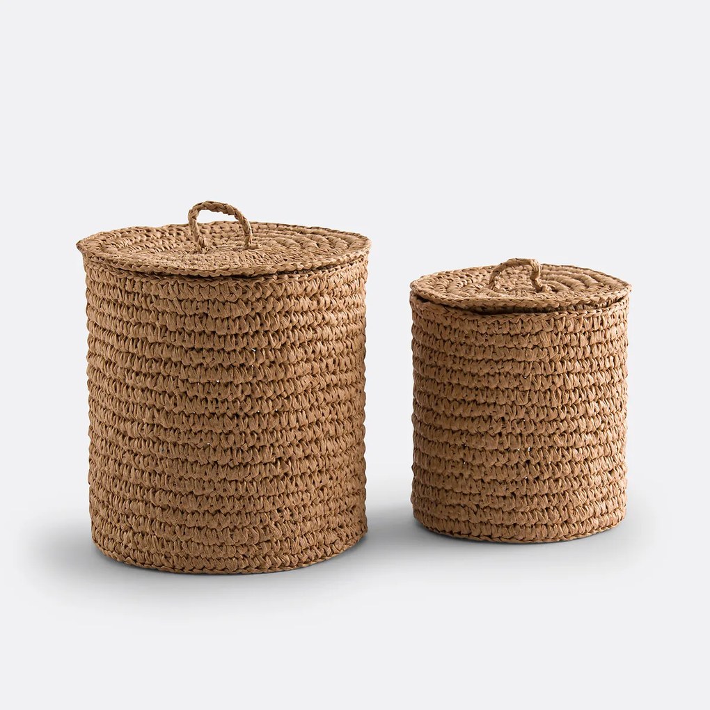 Set van 2 manden in gevlochten papier, Kiera