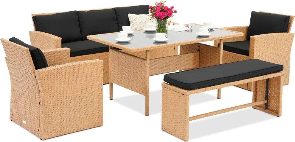 Rotan tuinmeubelen Marseille Garden Point beige