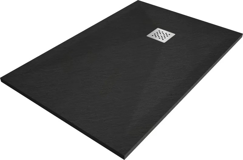 Mexen Stone+ rechthoekige composiet douchebak 100 x 70 cm, zwart - 44707010