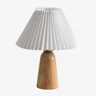 Jeremaia Houten Tafellamp Wit - Houtbruin - Sklum