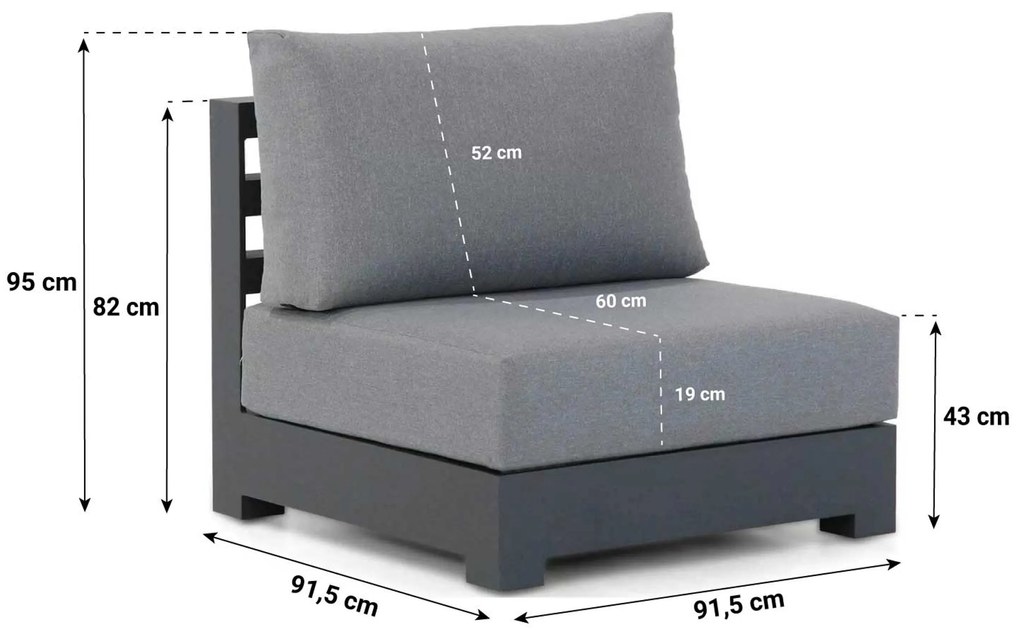 Chaise Loungeset 4 personen Aluminium Grijs Santika Furniture Santika Phantom