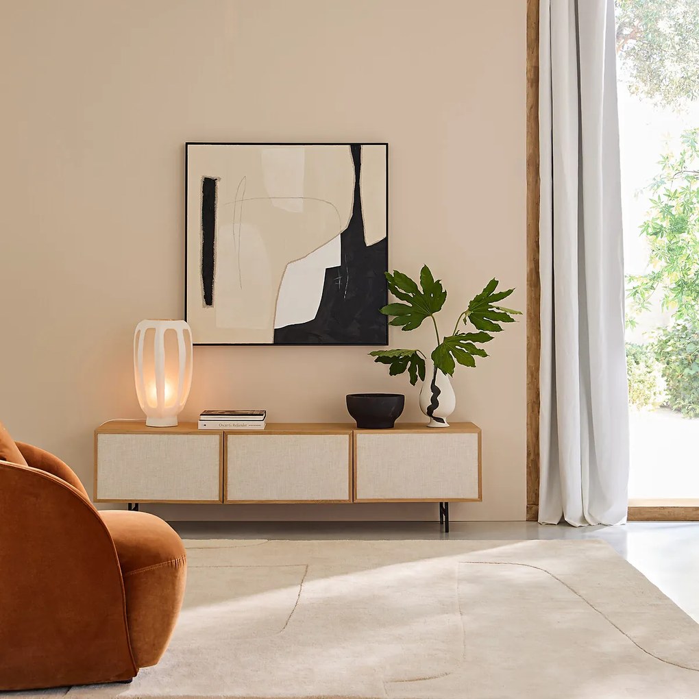 TV-meubel van eikenfineer en stof Pletenice