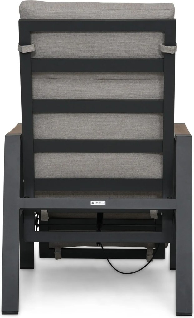 Lifestyle Garden Furniture Camino Relax Stoel Gasveer Verstelbaar Aluminium Grijs