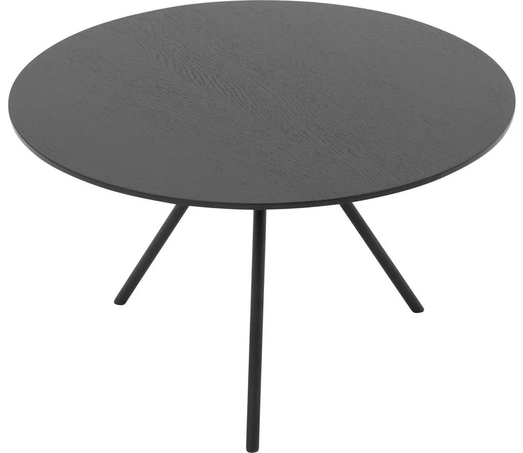 Goossens Salontafel Bo rond, hout eiken zwart, modern design, 60 x 36 x 60 cm