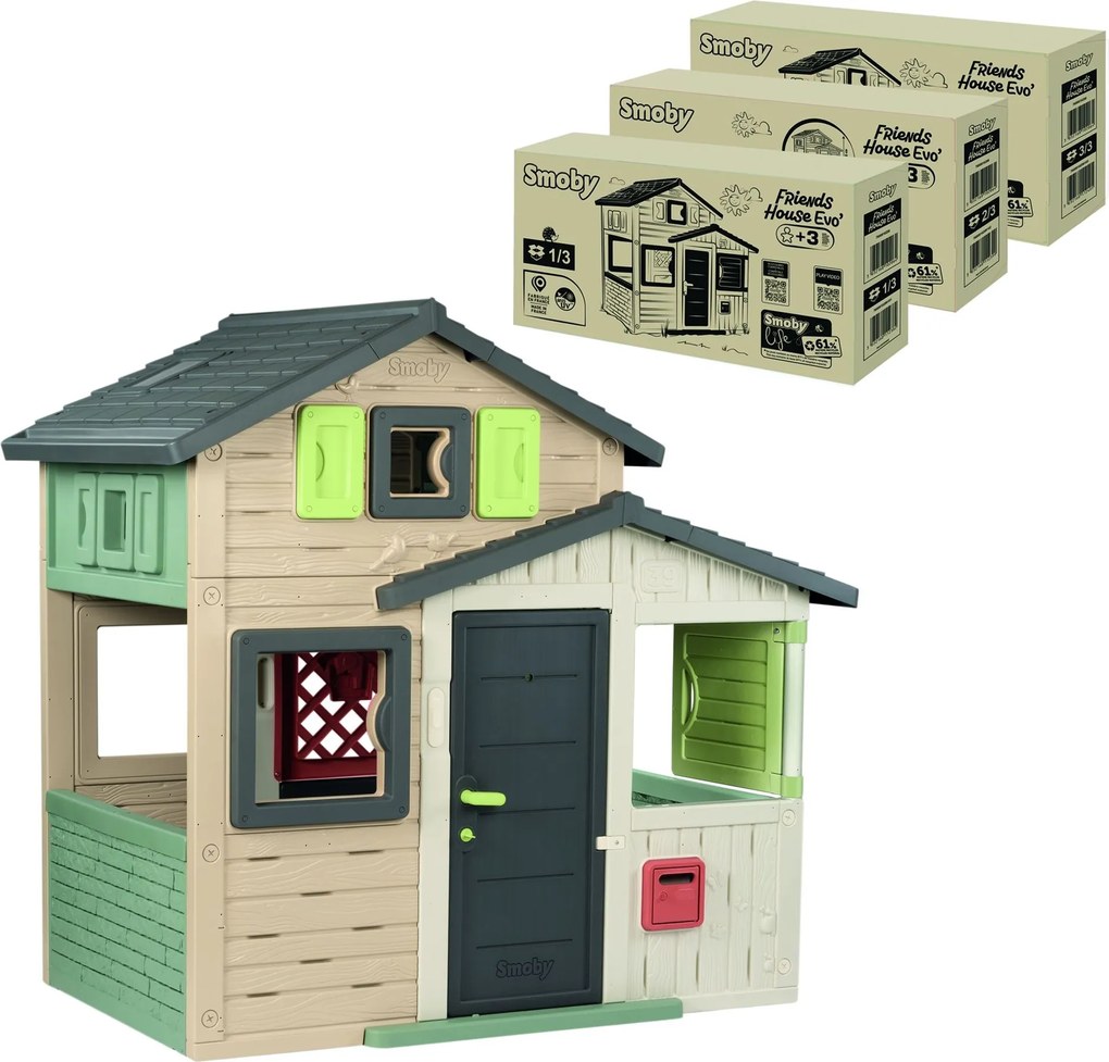 Smoby S.Life Friends Evo Speelhuis - Groot Speelhuis met Verdieping&amp;Luiken (3+)