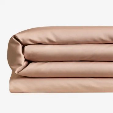 [*] Sampras Dekbedovertrek In 300 Thread Count Satijn Roze – Hazelnoot & Bed 135/140cm (220 X 220 Cm) - Sklum